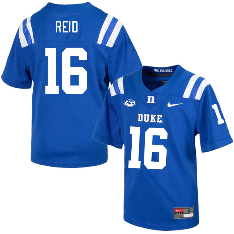 Men #16 Khari Reid Duke Blue Devils College Football Jerseys Stitched-Royal